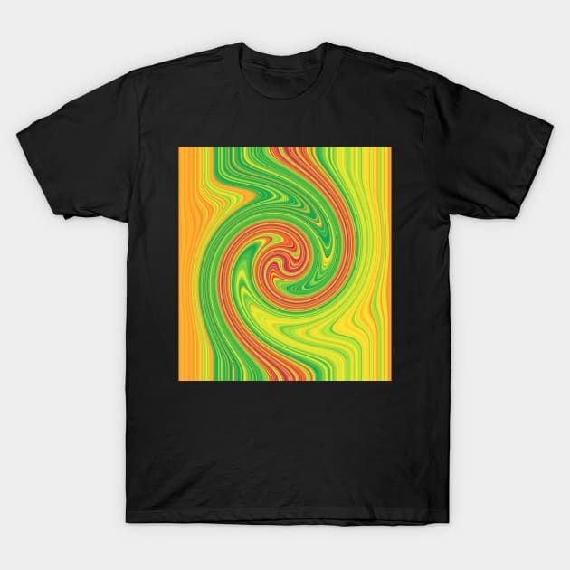 Vibrant Hurricane Swirls T-Shirt by hereswendy